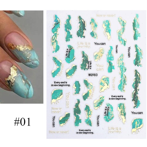 Deslizadores para arte en uñas 3D/5D pegatinas para uñas decoración calcomanías hágalo usted mismo manicura oro plata - Imagen 39 de 75