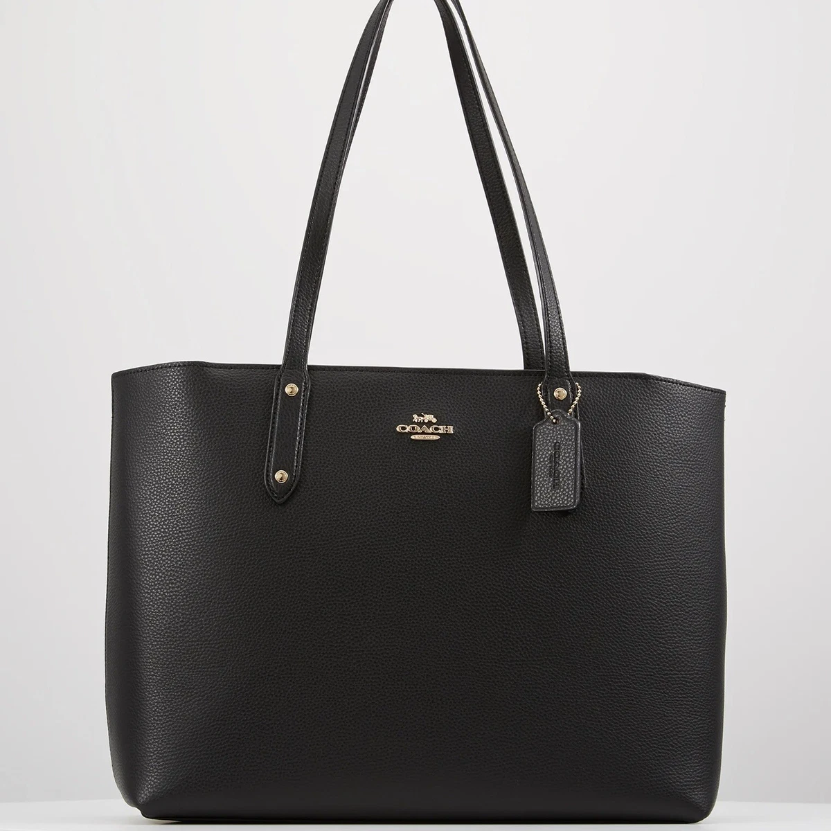 Coach Black Polished Pebble Leather Central Zip Tote Bag NWT eBay