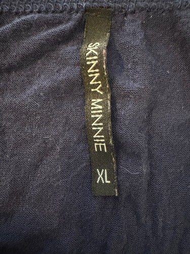 Skinny Minnie Women Top Blue T-Shirt Stars Stretch 1XL Tee - Picture 3 of 5
