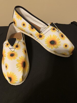 InterestPrint Sunflower Slip-on Loafers Casual Classic Comfortable Flats Size 9