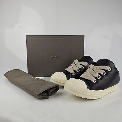 RICK OWENS Ramones Jumbo Laces Black/Milk Sneakers New Size RICK OWENS Ramones Jumbo Laces Black/Milk Sneakers New Size