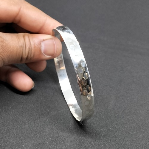Silver Solid Rope Bangle -- Stacking Bangle -- Handmade Crafted Bangle 012023 - Picture 10 of 12