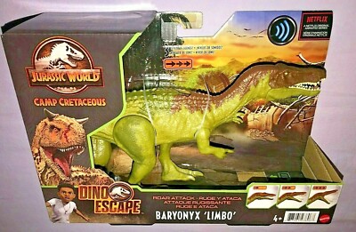 JURASSIC WORLD ROAR ATTACK BARYONYX LIMBO CAMP CRETACEOUS DINO ESCAPE **NEW**
