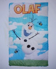 Disney Frozen Olaf Quilted Slumber Bag, Bonus Backpack with Straps, Light Blue/W