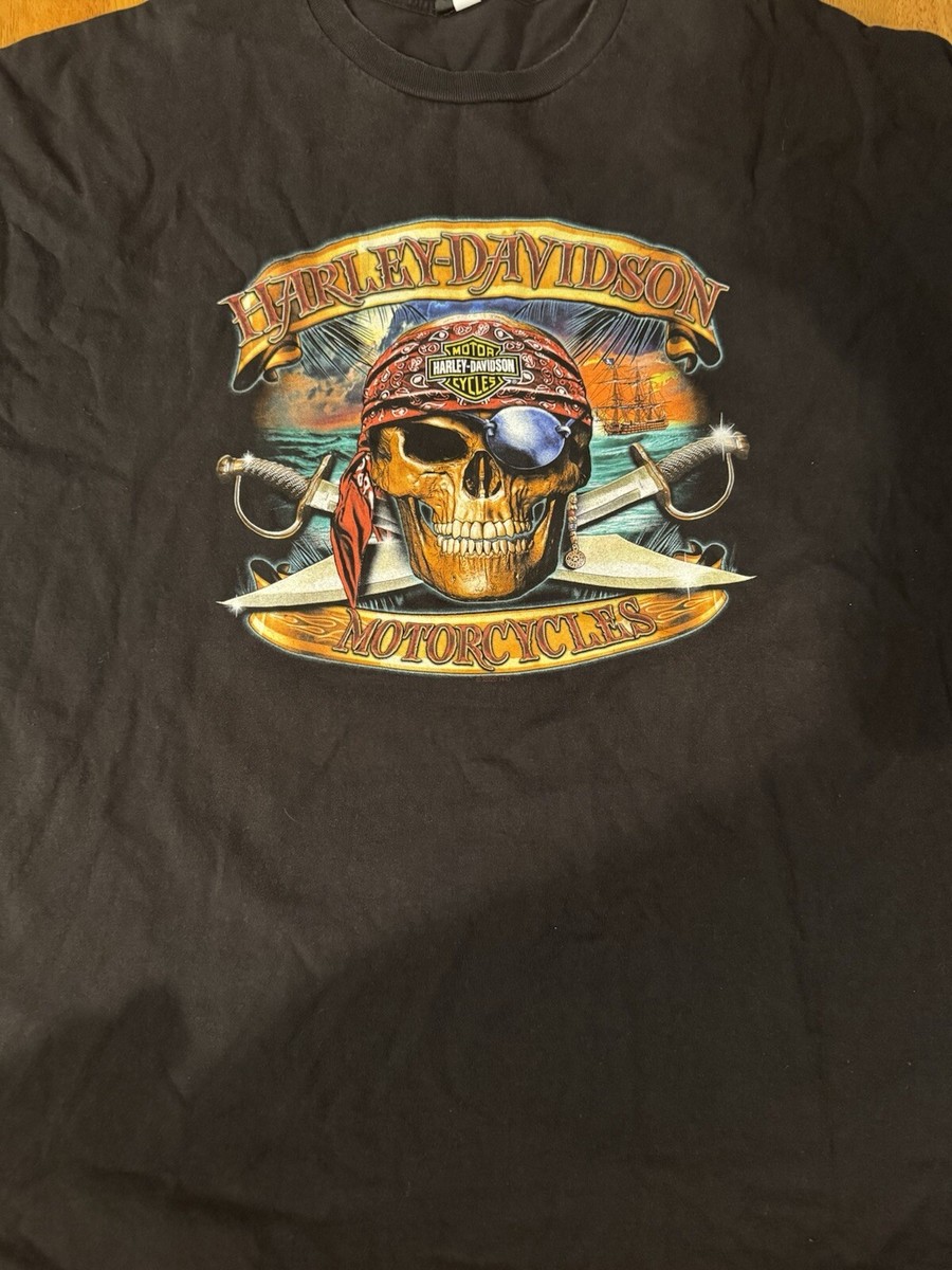 Key West Florida Harley Davidson Bar T-Shirt Biker Harley Black
