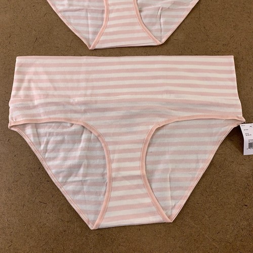 Motherhood Women's Maternity Size Small Pink Striped Fold Over Panty 2 Pack NWT - Picture 2 of 6