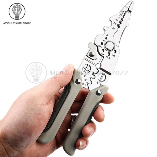 Wire Stripper Pliers Multifunctional Electric Cable Stripper Crimper Cutter Tool - Picture 11 of 14