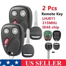 2 For 2003 2004 2005 2006 Chevrolet Silverado Remote Control Key Fob + Chip Key