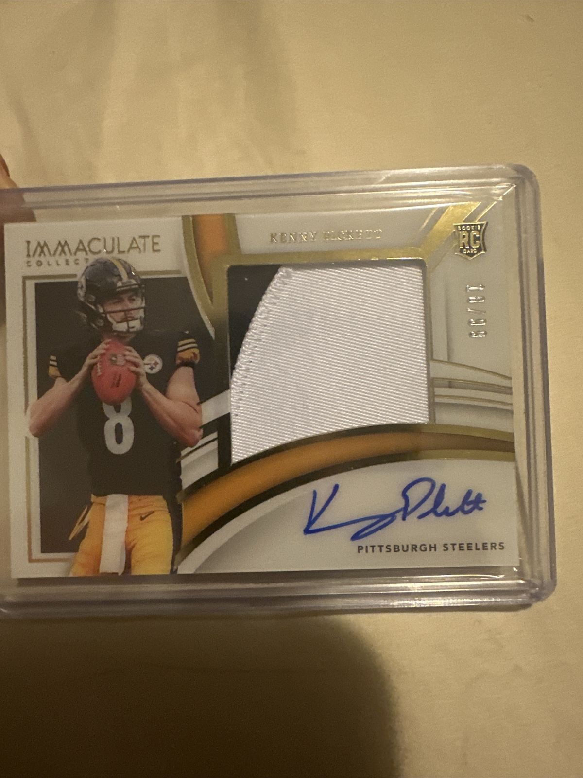 2022 Panini Immaculate Kenny Pickett RPA On Card Auto /99 2 COLOR Patch