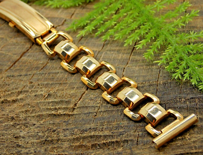 Peerless Vintage Watch Band Rolled Gold Plate Deployment Clasp NOS Art Deco 16mm