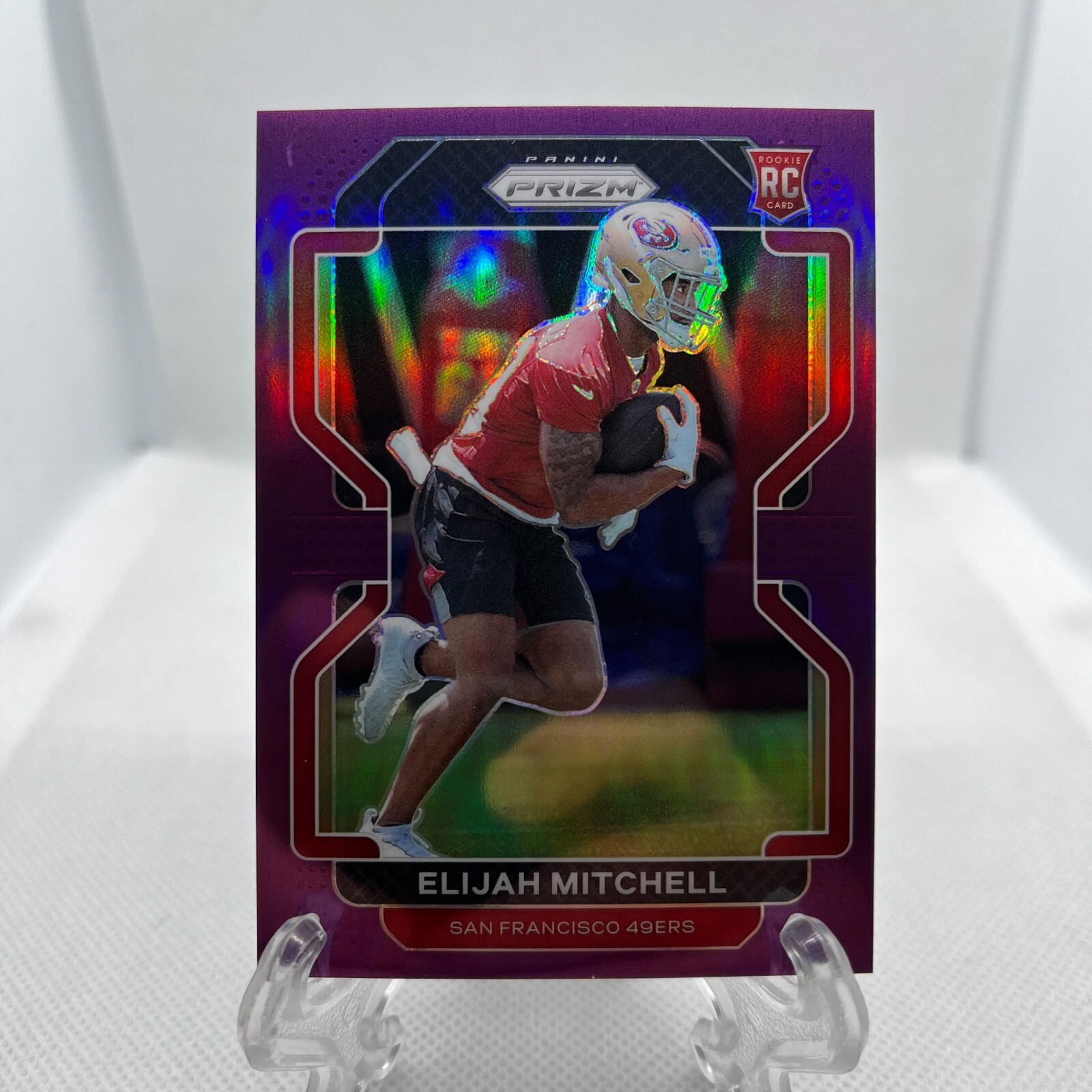 2021 Panini Prizm Rookie Purple Prizm /125 Elijah Mitchell #399 Rookie RC