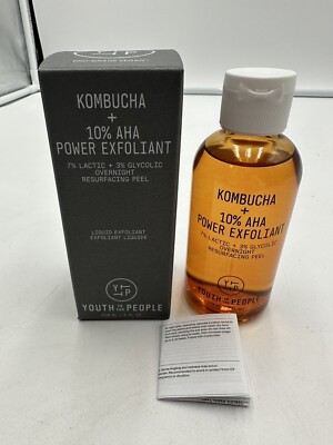 Youth To The People Kombucha + 10% AHA Power Exfoliant - 4 Fl. Oz. - New In Box
