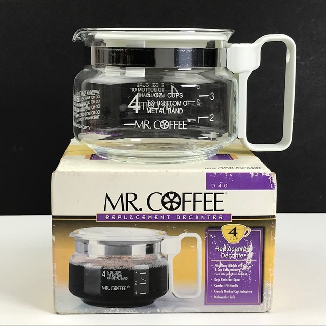 Vintage Mr. Coffee Replacement D40 4 Cup Carafe White for sale online