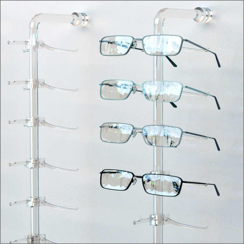 Optical Display - Acrylic Wall Mount Eyewear Display Rod with 14