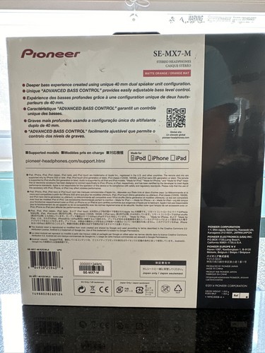 Pioneer SE-MX7-M Superior Club Sound Stereo Headphones SEALED - Picture 2 of 4