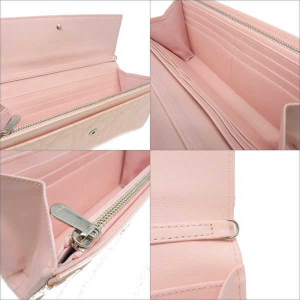 Auth Dior Lady Dior Pouch Chain Wallet Shoulder Bag Pink ...