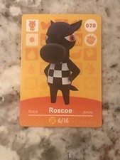 Roscoe 078 Animal Crossing Amiibo Authentic Nintendo Mint Card From Series 1
