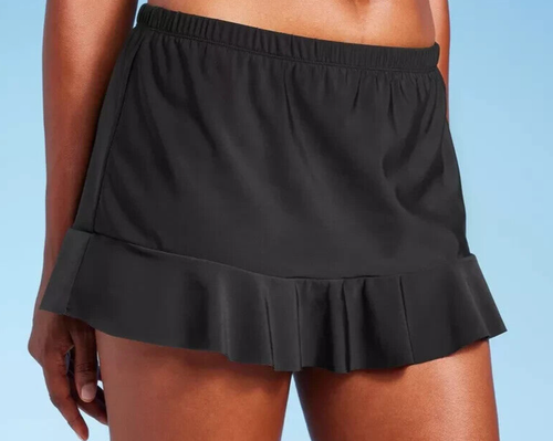 Aqua Green Women's Ruffle Swim Skirt - Black - Large (12/14)