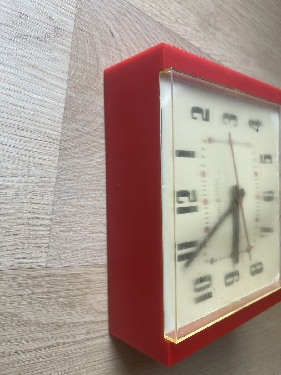 General Electric ビンテージ時計 レッド 1950 General Electric Red Retro Kitchen Clock Working