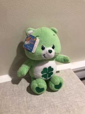 Vintage Good Luck Care Bear Plush 10 2003 Shamrock Stuffed Animal - New