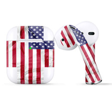 Skins Wraps compatible for Apple Airpods American Flag Pot Leaf Stars Marijuana