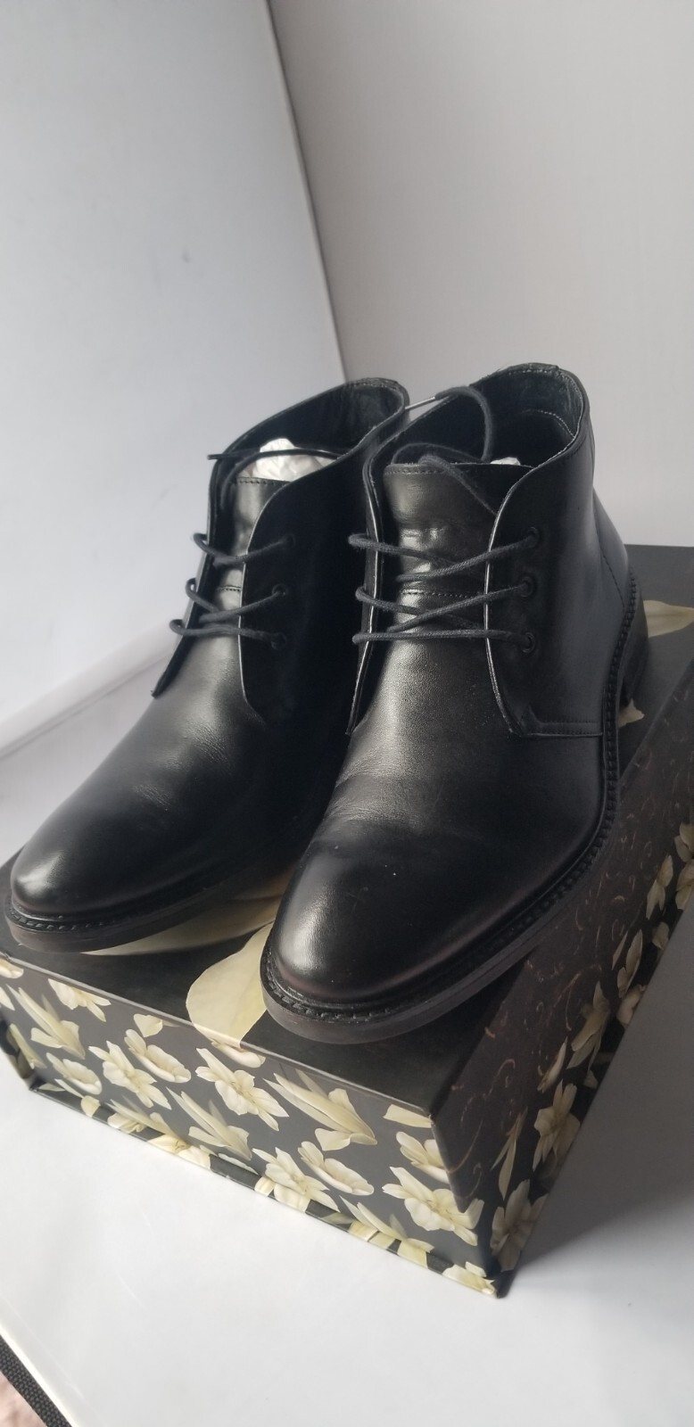 Alfani Men's Vincent Lace-up Leather Utility Boots Black 9.5 M MSRP