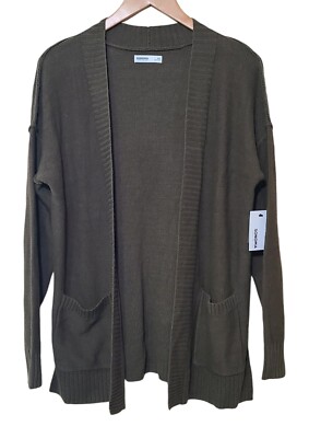 Women s Sonoma NWT The Everyday Cardigan Olive Green Size Petite Medium Sweater 