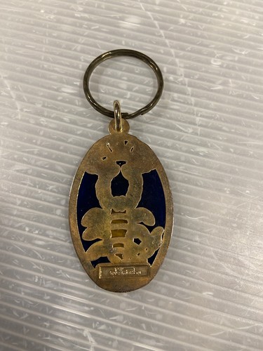 vintage SCORPIO Astrology KEYRING enameled brass scorpion Key Carriers - Picture 9 of 11