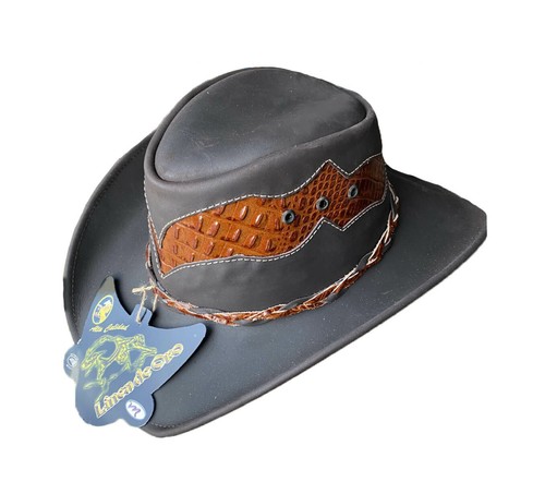 Mens Cowboy Hat Western Genuine Leather 