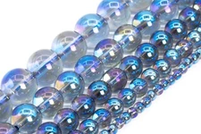 Blue Rainbow Crystal Quartz Beads Grade AAA Round Gemstone Loose Beads 6/8/10MM