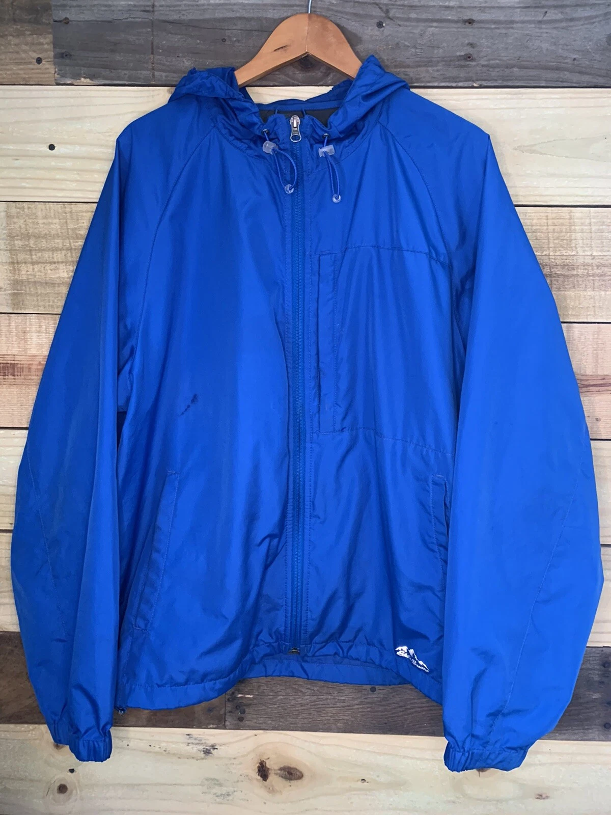 EDDIE BAUER PACKABLE RAIN COAT MENS LARGE BLUE