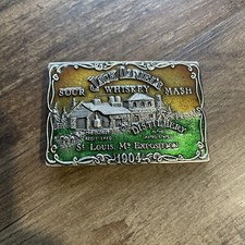 Jack Daniels Sour Mash Whiskey Vintage Belt Buckle 1904 Beautiful Rare