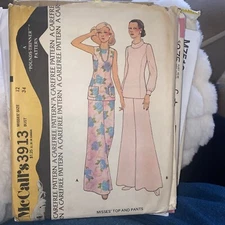Vintage McCall’s Ladies Pant Suit Sewing Pattern 3913 Size 12 Uncut