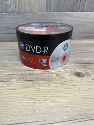 50 HP Blank DVD-R DVDR Recordable Logo Branded 4.7GB 16X 120Min Media Disc