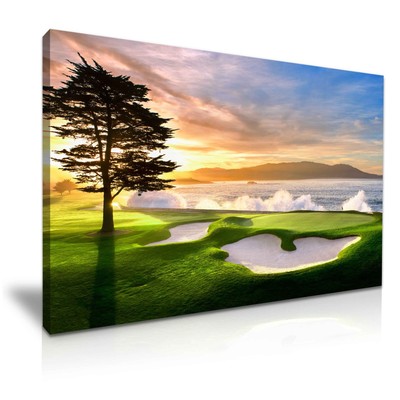 Beautiful Pebble Beach Golf Course Canvas Wall Art Picture Print 76x50cm Ebay
