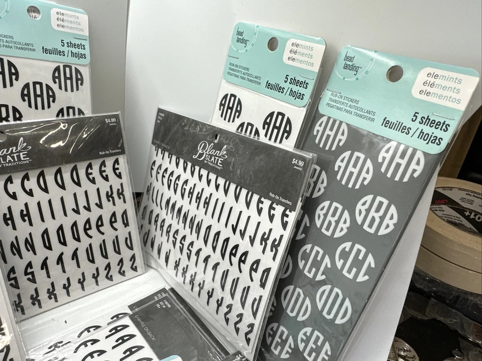 Monogram Initials Blank Slate & Bead Landing Supplies Destash Lot 33 Sets $160+ - Изображение 4 из 4