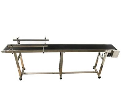 82,6 Zoll langer Förderer schwarz PVC Bandförderer flach beweglich Fördersystem Transfer - Bild 1 von 4