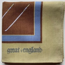 VINTAGE HANDKERCHIEF MEN ART GREEN STRIPED PLAIN COTTON POCKET SQUARE 20" B0503