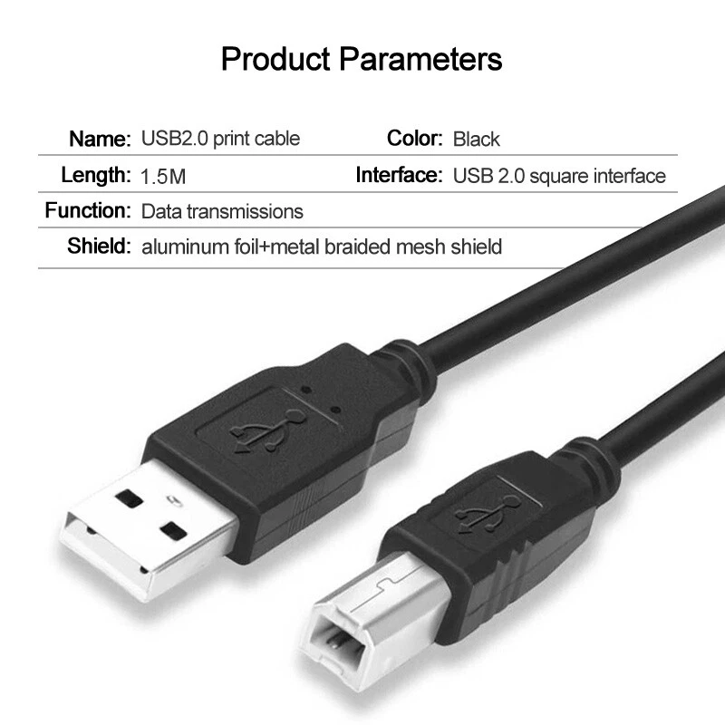 Samzhe – Câble Usb 2.0 Mâle Type-a Vers Type-b Pour Imprimante Canon/epson,  Cordon De Transfert De Données Pour Scanner - Ordinateur Câbles &  Connecteurs - AliExpress