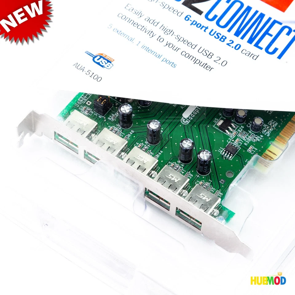 Adaptec NEC Chip AUA-5100 USB 2.0 6 Ports (5 external, 1 internal) USB Host Card - Image 4 of 4