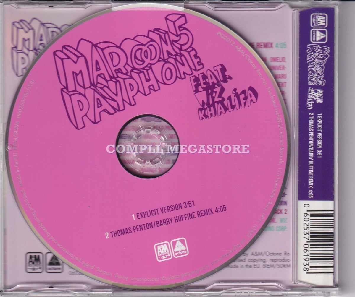 MAROON 5 feat. WIZ KHALIFA - PAYPHONE / 2012 CD Single (EU