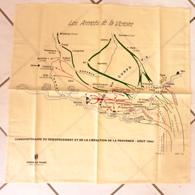 MILITAIRE CARRE FOULARD ARMEE DE TERRE NEUF SAC SCELLE 45 / 45 cm 50éme ANNIVERS - Photo 1/4