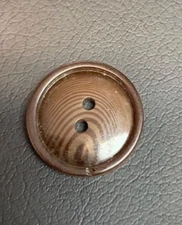 Nice Vintage Early Plastic Brown Swirled Pattern 2 Hole Button 7/8"