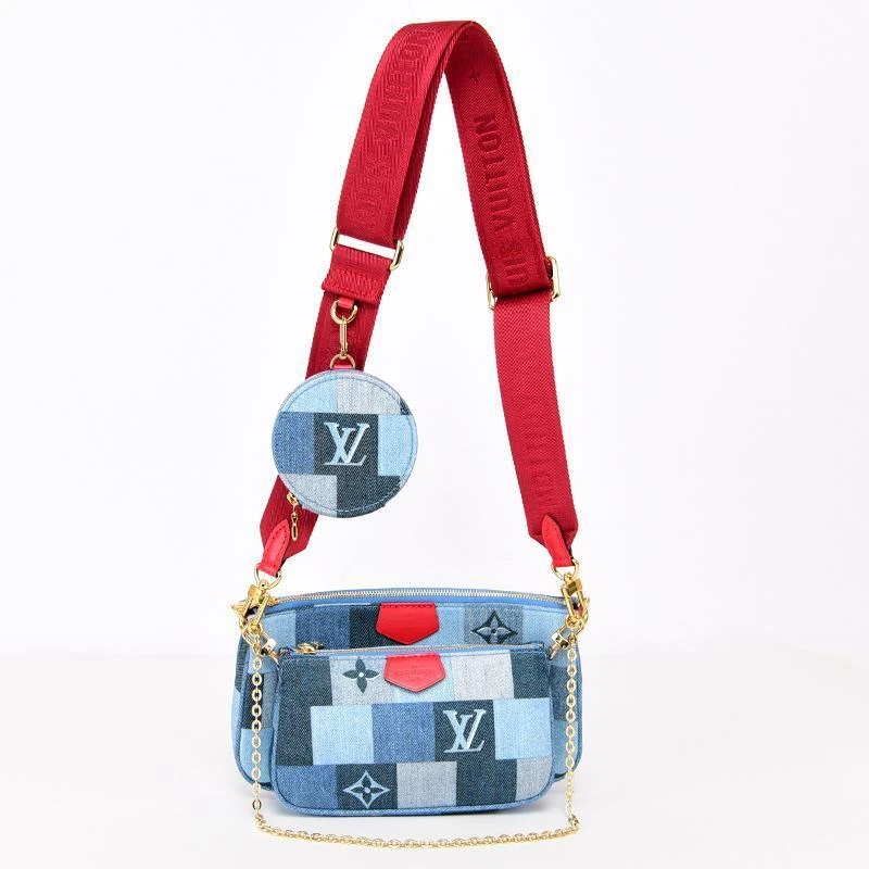 Louis Vuitton Pochette Accessoires Damier and Monogram Patchwork Denim  Micro