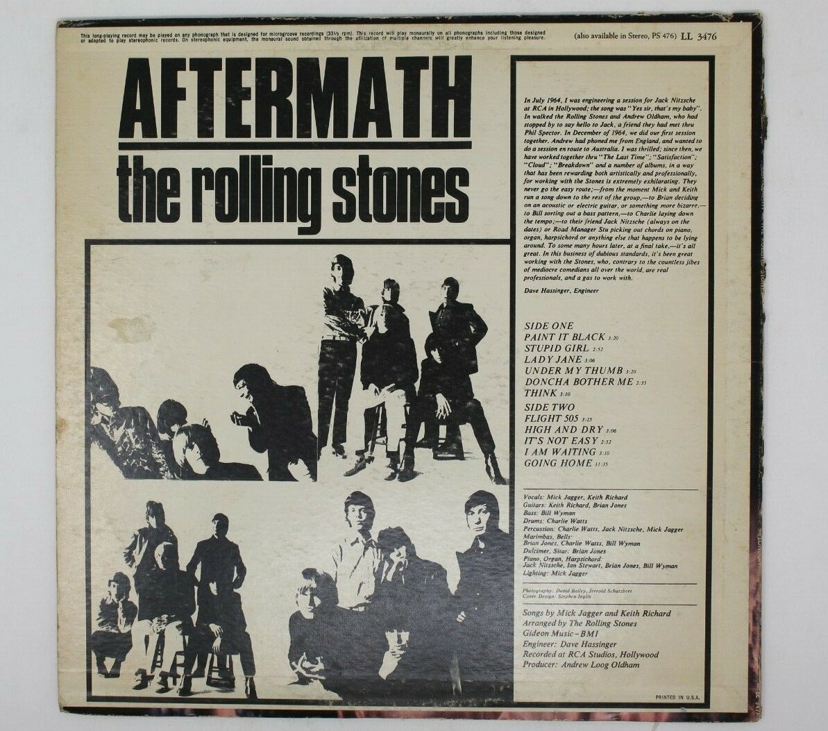 THE ROLLING STONES - AFTERMATH - MONO 1966 - LONDON RECORDS - LL