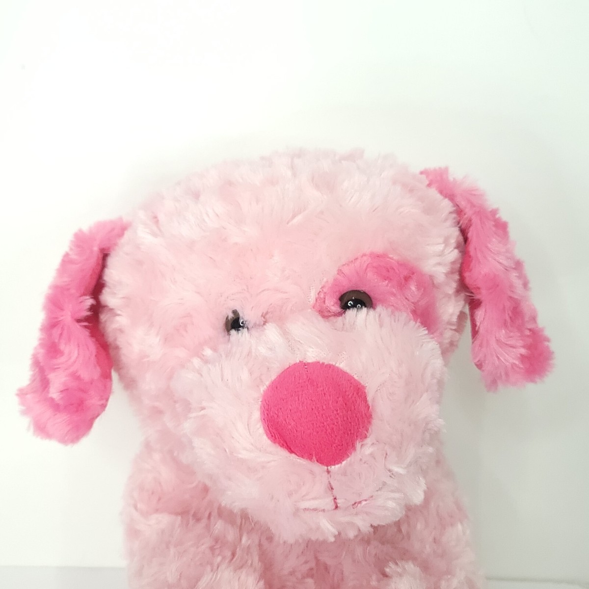 Pink White Valentine Day Dog Plush Stuffed Heart Paw Animal