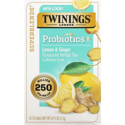 Twinings Probiotics Lemon & Ginger Herbal Tea - 18 tea bags
