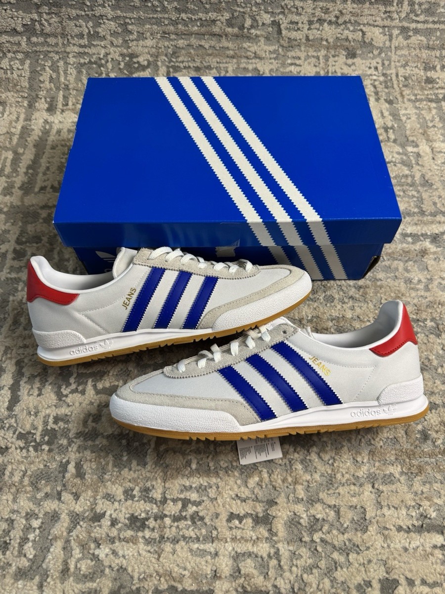 Size 11 Adidas Originals Jeans White Royal Blue IH2521 UK