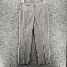 Talbots Dress Pants Womens 12W Gray Wool Blend Wide Leg Academic Trousers Office