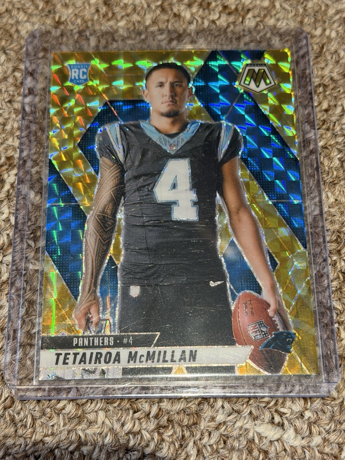 2025 Mosaic Football Tetairoa McMillan YELLOW REACTIVE SP VARIATION #274